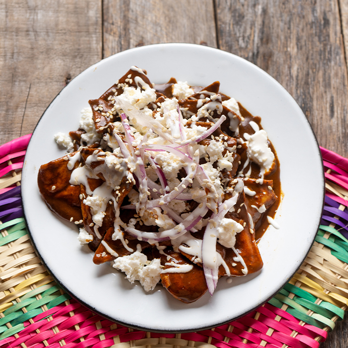 Vegan Soy Chorizo and Mole Chilaquiles recipe